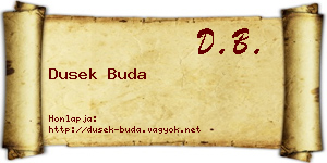 Dusek Buda névjegykártya
